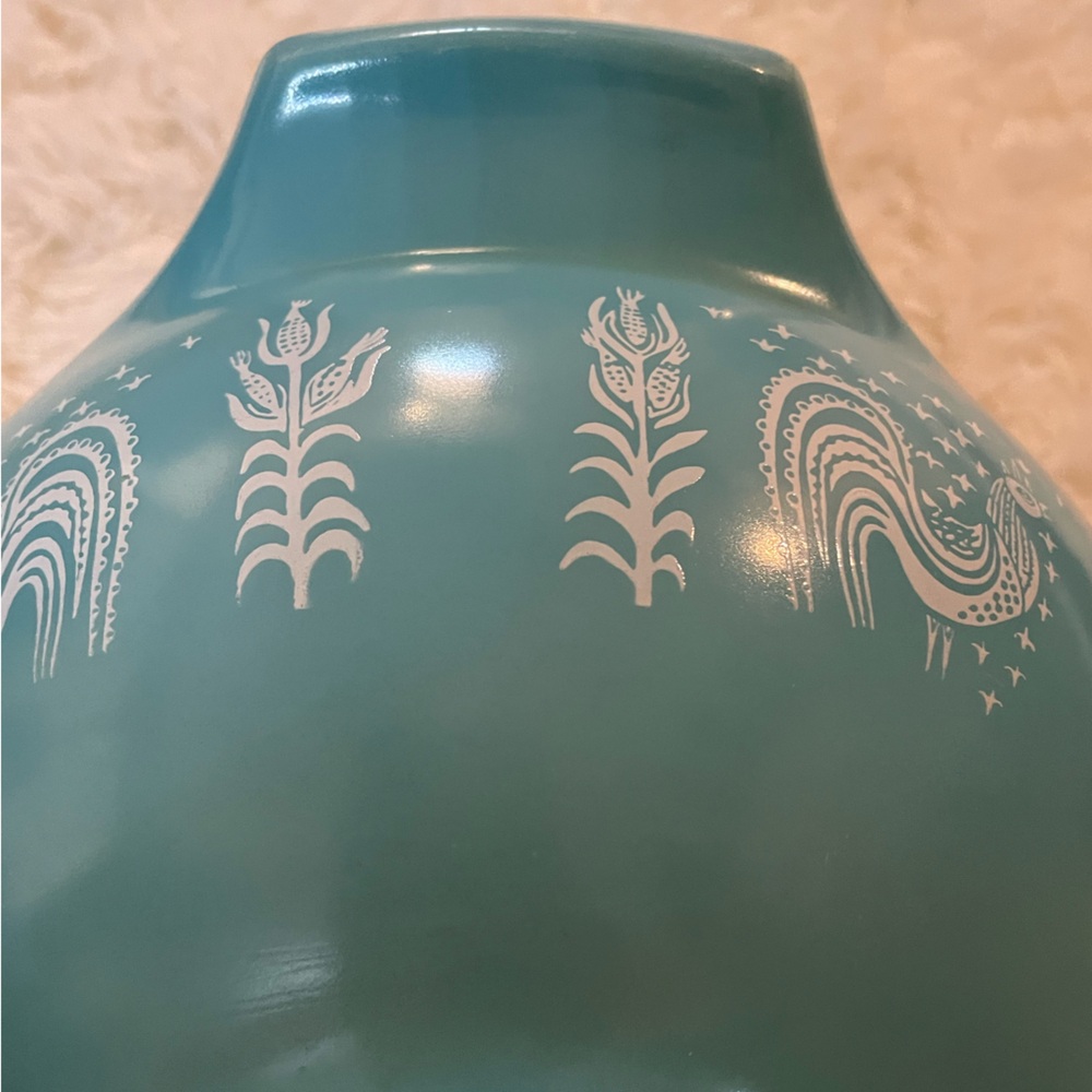 Vintage Pyrex Amish Butterprint Turquoise Cinderella Bowl 444 4QT Gorgeous! - Picture 10 of 10